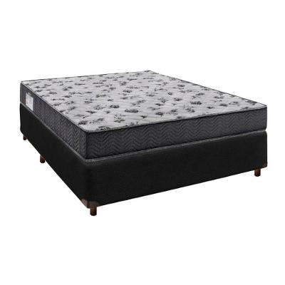 Cama Box Preto Casal + Colchão D33 Iso100 Ortobom