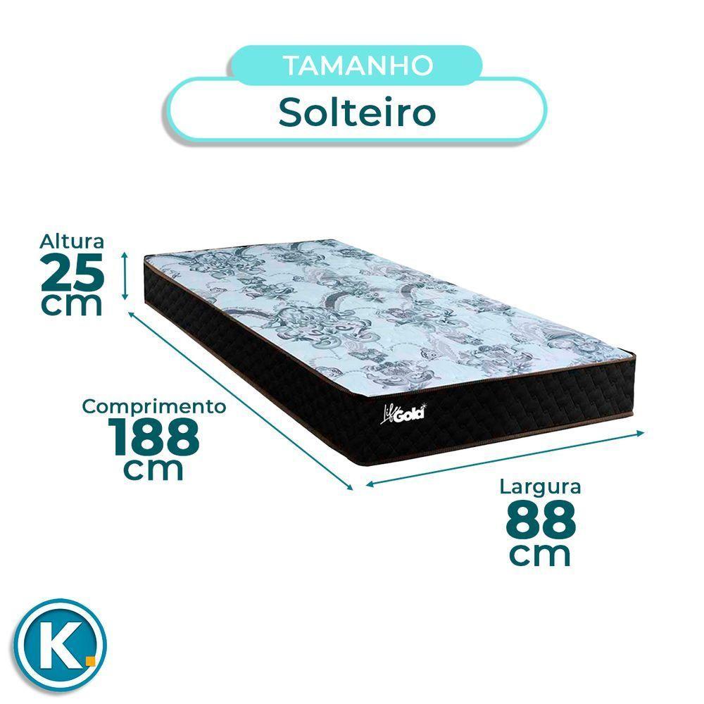 Kit Cama Box Bau + Cabeceira + Colchão Solteiro Molas Ensacadas - Life Gold - Paropas - 3