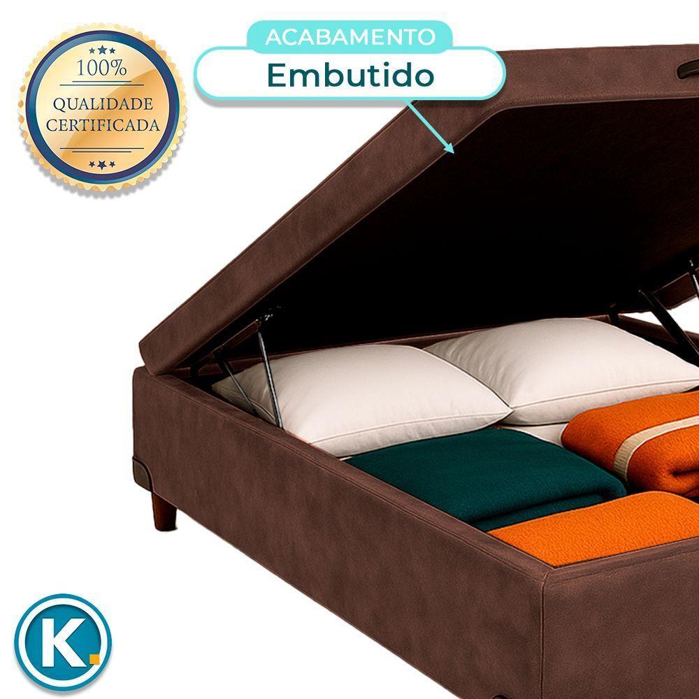 Cama Box Bau Casal Blindado Nature Marrom 138x188 - 3