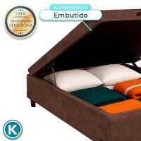 Cama Box Bau Casal Blindado Nature Marrom 138x188 - 3