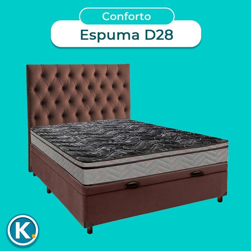 Kit Cabeceira + Cama Box Bau + Colchão Casal D28 Conforto Paropas - 4