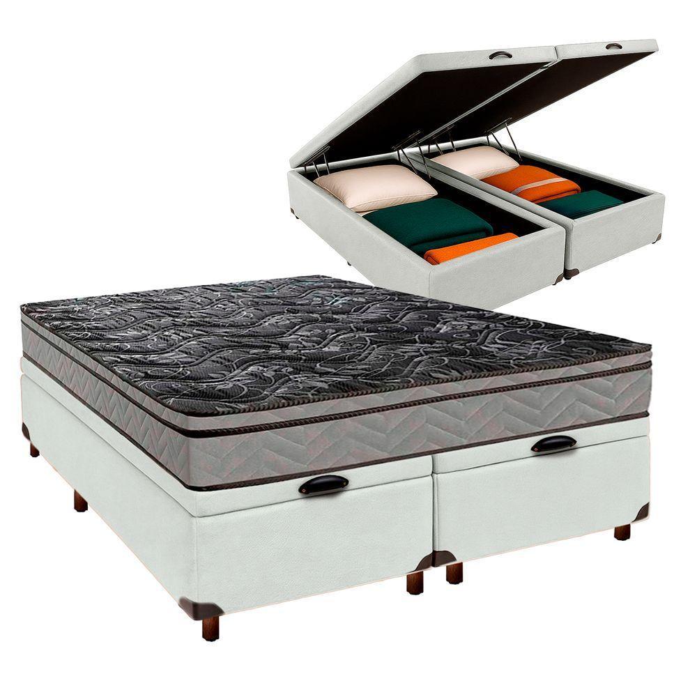 Conjunto Cama Box Bau Blindado Casal + Colchão D28 Conforto Paropas - 1