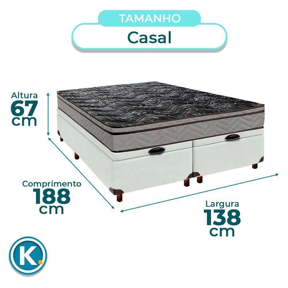 Conjunto Cama Box Bau Blindado Casal + Colchão D28 Conforto Paropas - 3