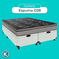Conjunto Cama Box Bau Blindado Casal + Colchão D28 Conforto Paropas