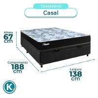 Cama + Bau Blindado E Colchão Molas Ensacadas Casal - Life Gold Paropas - 3