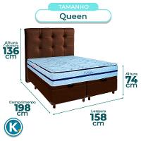 Kit Cabeceira + Cama Box Bau + Colchão Queen Molas Ensacadas Blue Paropas - 3