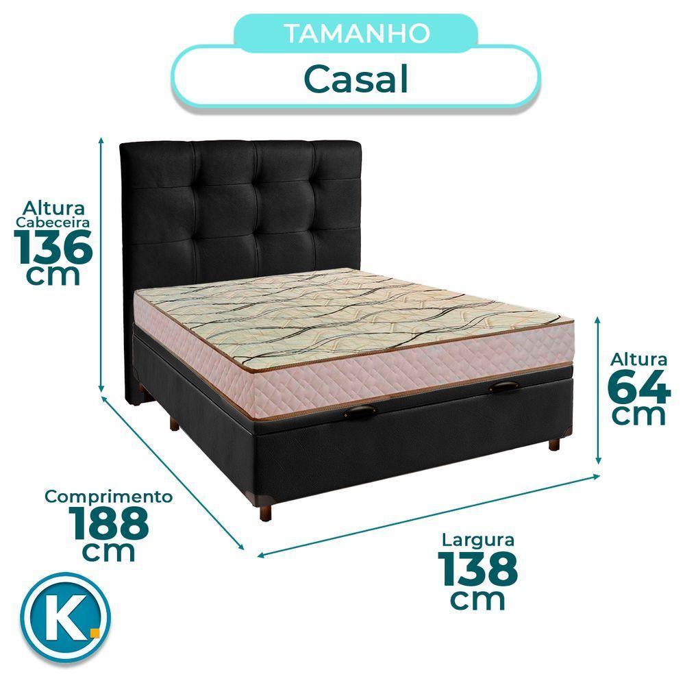 Conjunto Cama Box Bau Blindado Casal + Colchão D33 Maxsono Paropas + Cabeceira - 3