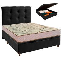 Conjunto Cama Box Bau Blindado Casal + Colchão D33 Maxsono Paropas + Cabeceira - 1