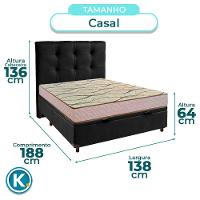 Conjunto Cama Box Bau Blindado Casal + Colchão D33 Maxsono Paropas + Cabeceira - 3