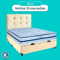 Cama Box Bau + Colchão Casal Molas Ensacadas Blue Paropas + Cabeceira Estofada - 4