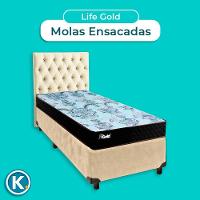 Cama + Box Perola E Colchão Molas Ensacadas Solteiro - Life Gold Paropas + Cabeceira - 4