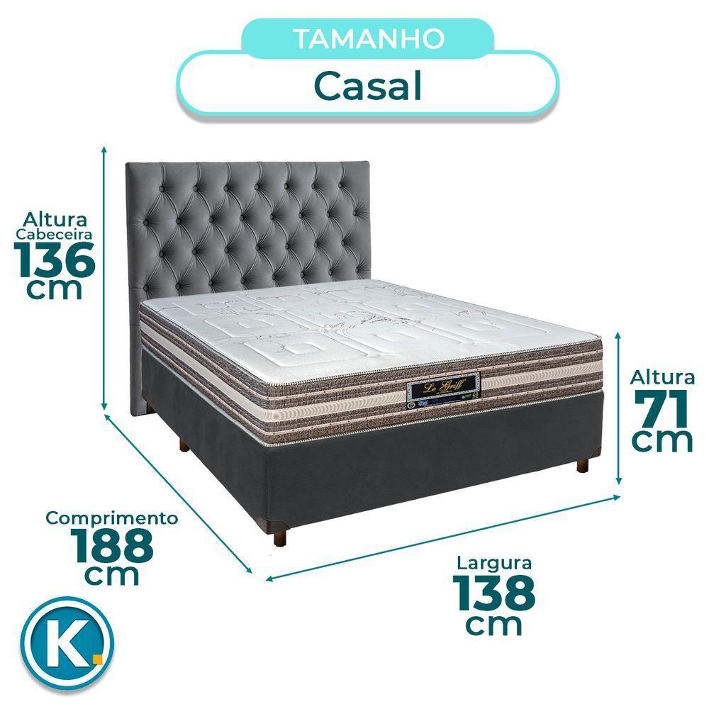Kit Cabeceira + Cama Box + Colchão Casal Molas Ensacadas Legriff Sankonfort - 3