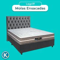 Kit Cabeceira + Cama Box + Colchão Casal Molas Ensacadas Legriff Sankonfort