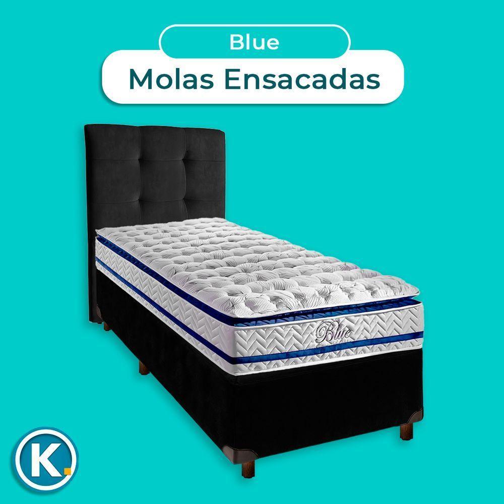 Cama Box + Colchão Solteiro Molas Ensacadas Blue Paropas + Cabeceira Estofada - 4