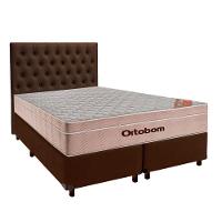 Conjunto Cama Box Marrom Queen + Colchão Molas Ensacadas Airtech Ortobom + Cabeceira - 1