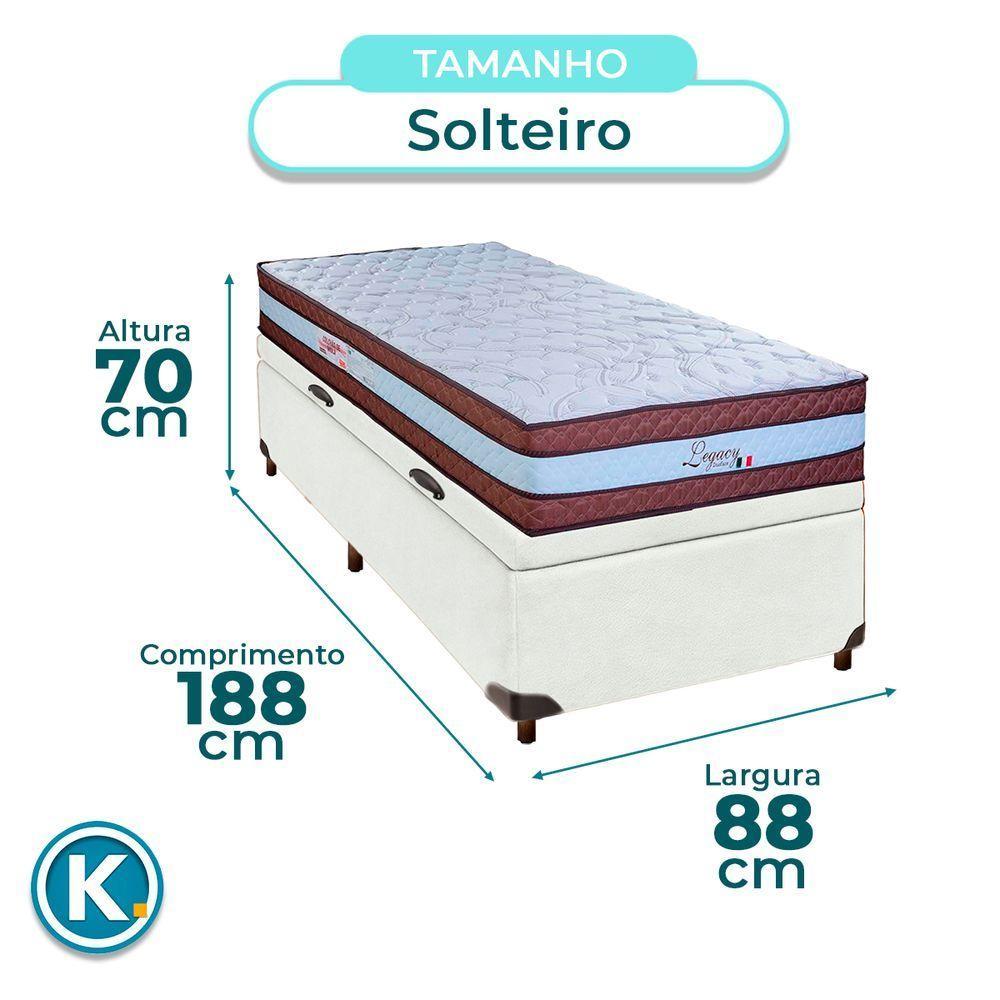 Cama + Bau Blindado E Colchão Molas Ensacadas Solteiro - Legaccy Paropas - 3