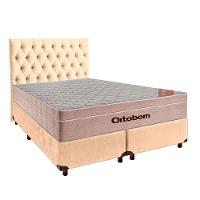 Cama + Box Perola E Colchão Ortobom Molas Ensacadas Queen - Airtech + Cabeceira - 1