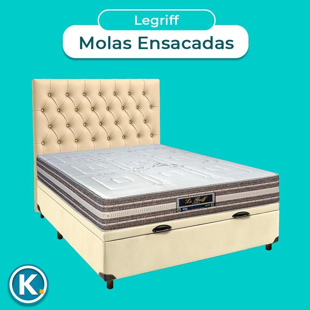 Kit Cabeceira + Cama Box Bau + Colchão Casal Molas Ensacadas Legriff Sankonfort - 2