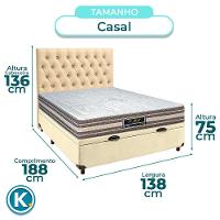 Kit Cabeceira + Cama Box Bau + Colchão Casal Molas Ensacadas Legriff Sankonfort - 5