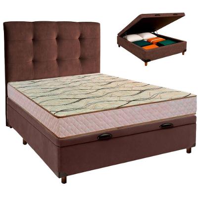 Kit Cama Box Bau + Cabeceira + Colchão Casal D33 - Maxsono - Paropas