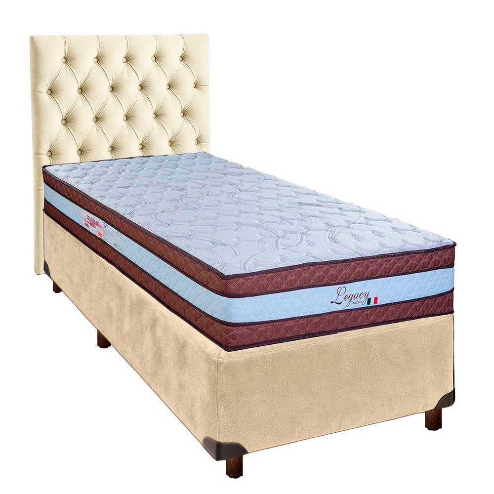 Kit Cabeceira + Cama Box + Colchão Solteiro Molas Ensacadas Legaccy Paropas - 1