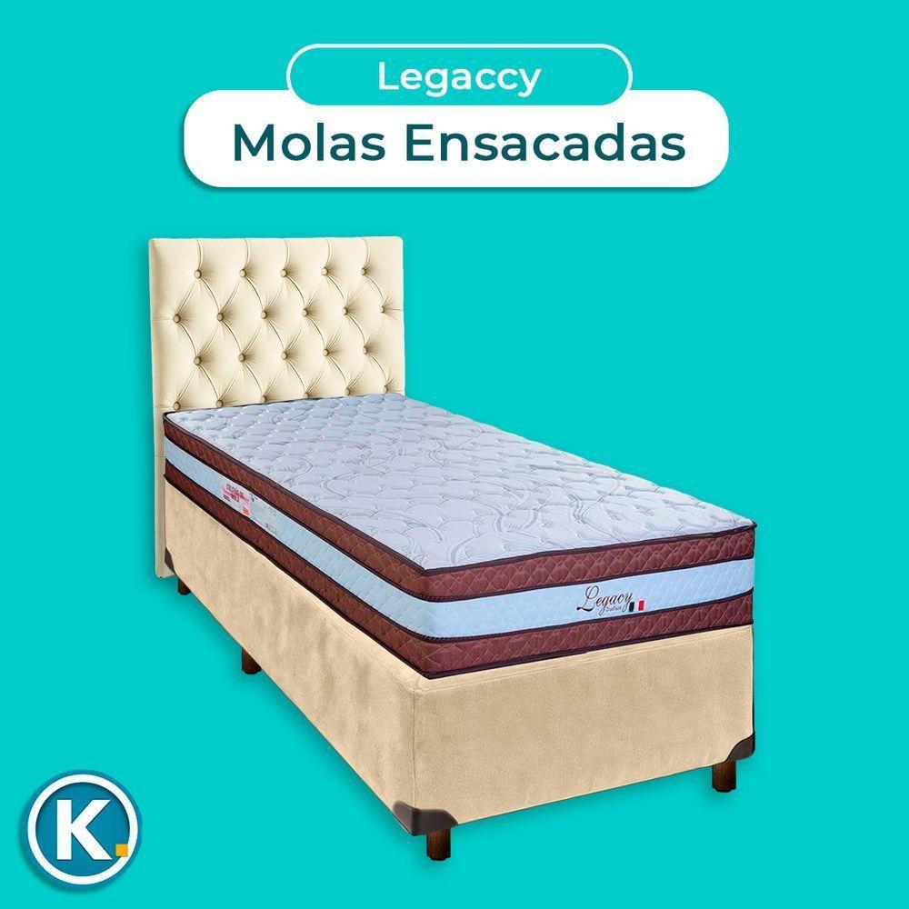 Kit Cabeceira + Cama Box + Colchão Solteiro Molas Ensacadas Legaccy Paropas - 4