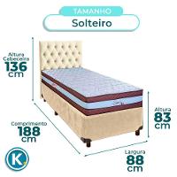 Kit Cabeceira + Cama Box + Colchão Solteiro Molas Ensacadas Legaccy Paropas - 3