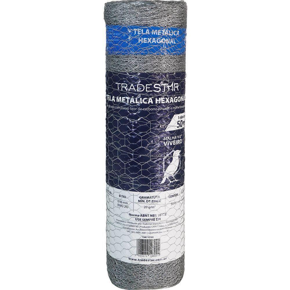 Tela Viveiro Hexagonal 0,6 X 50 M Bwg26 Tradestar - 1
