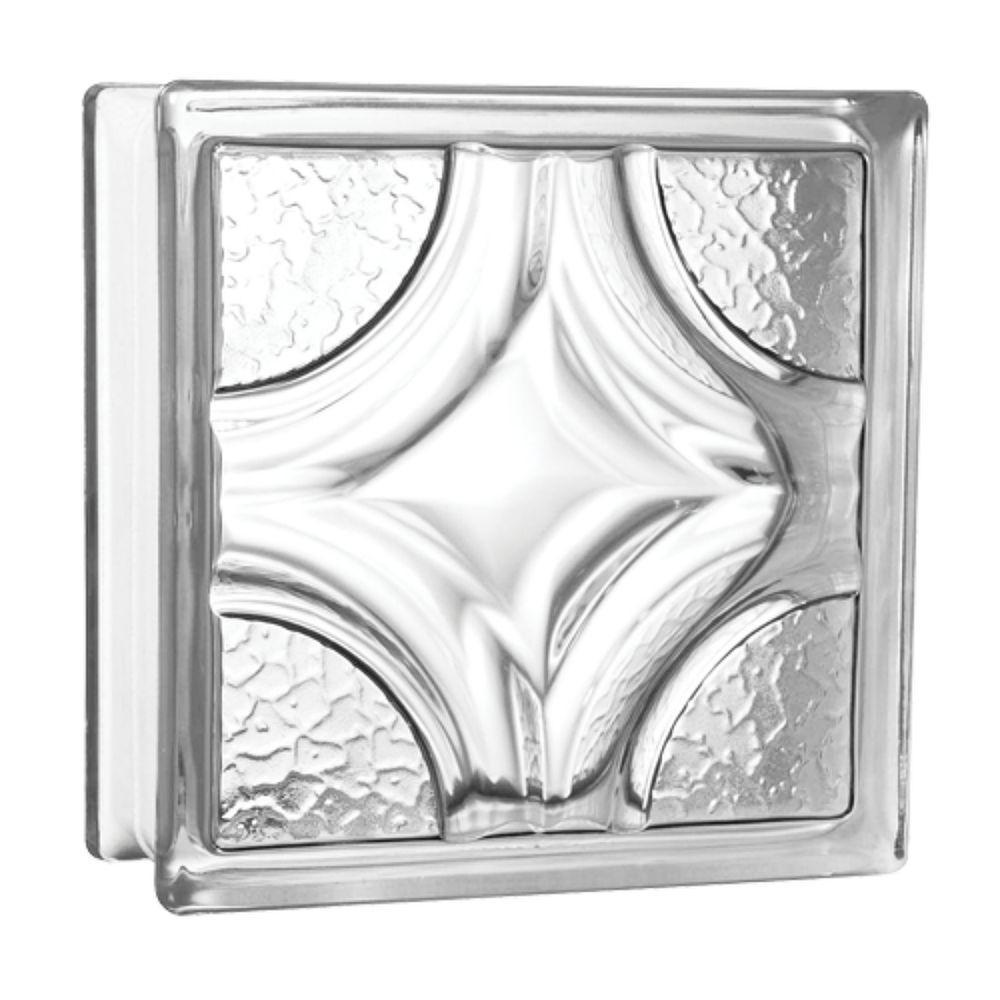 Tijolo De Vidro 19 X 19 X 8 Cm Geométrico Estrela Translúcido 06 Unidades Tradestar - 3