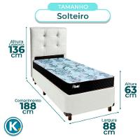 Cama + Box Branco E Colchão Molas Ensacadas Solteiro - Life Gold Paropas + Cabeceira - 3