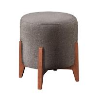 Puff Banqueta Thor Luxo Madeira Maciça Castellar Móbile Linho Cappuccino - 1