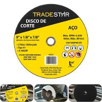 Disco De Corte 230x3,0 Mm 2 Telas Furo 22,23mm Aço Tradestar - 1