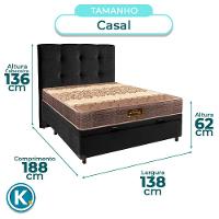 Kit Cabeceira + Cama Box Bau + Colchão Casal D26 Ortophedic Sankonfort - 3