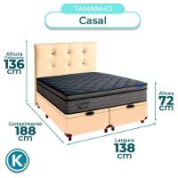 Baú Begetiza + Cabeceira+colchão Casal Confort Black Ortobom - 3