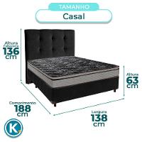 Kit Cabeceira + Cama Box + Colchão Casal D28 Conforto Paropas - 3