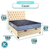 Conjunto Cama Box Bau Perola Casal + Colchão Molas Ensacadas Petrus Paropas + Cabeceira - 3