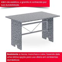 Conjunto De Mesa Tubular 4 Cadeiras 120x75cm Mart Perola Com Tampo Em Granito Ocre Letícia 070 - Tudo De Móveis Botanic Bege - 3