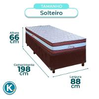 Cama + Box Marrom E Colchão Molas Ensacadas Solteiro - Legaccy Paropas - 3