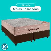 Cama Box Marrom Queen + Colchão Molas Ensacadas Airtech Ortobom - 4