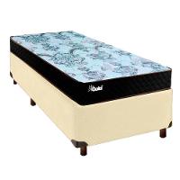 Conjunto Cama Box Bege Solteiro + Colchão Molas Ensacadas Life Gold Paropas - 1