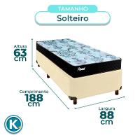 Conjunto Cama Box Bege Solteiro + Colchão Molas Ensacadas Life Gold Paropas - 3