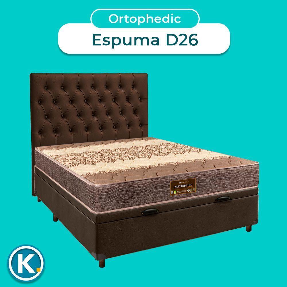 Conjunto Cama Box Bau Blindado Casal + Colchão D26 Ortophedic Sankonfort + Cabeceira - 2