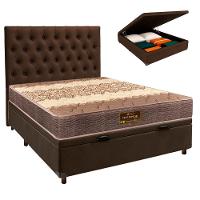 Conjunto Cama Box Bau Blindado Casal + Colchão D26 Ortophedic Sankonfort + Cabeceira - 1