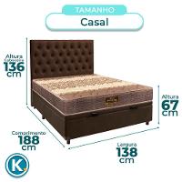 Conjunto Cama Box Bau Blindado Casal + Colchão D26 Ortophedic Sankonfort + Cabeceira - 5