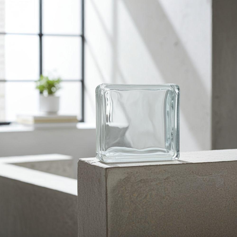 Tijolo De Vidro 19 X 19 X 8 Cm Liso Translúcido 2 Lados Tradestar - 6