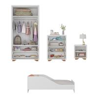 Quarto Infantil Completo Com Minicama Com Colchão Incluso Multimóveis Mp4402 Branco Natural - 5