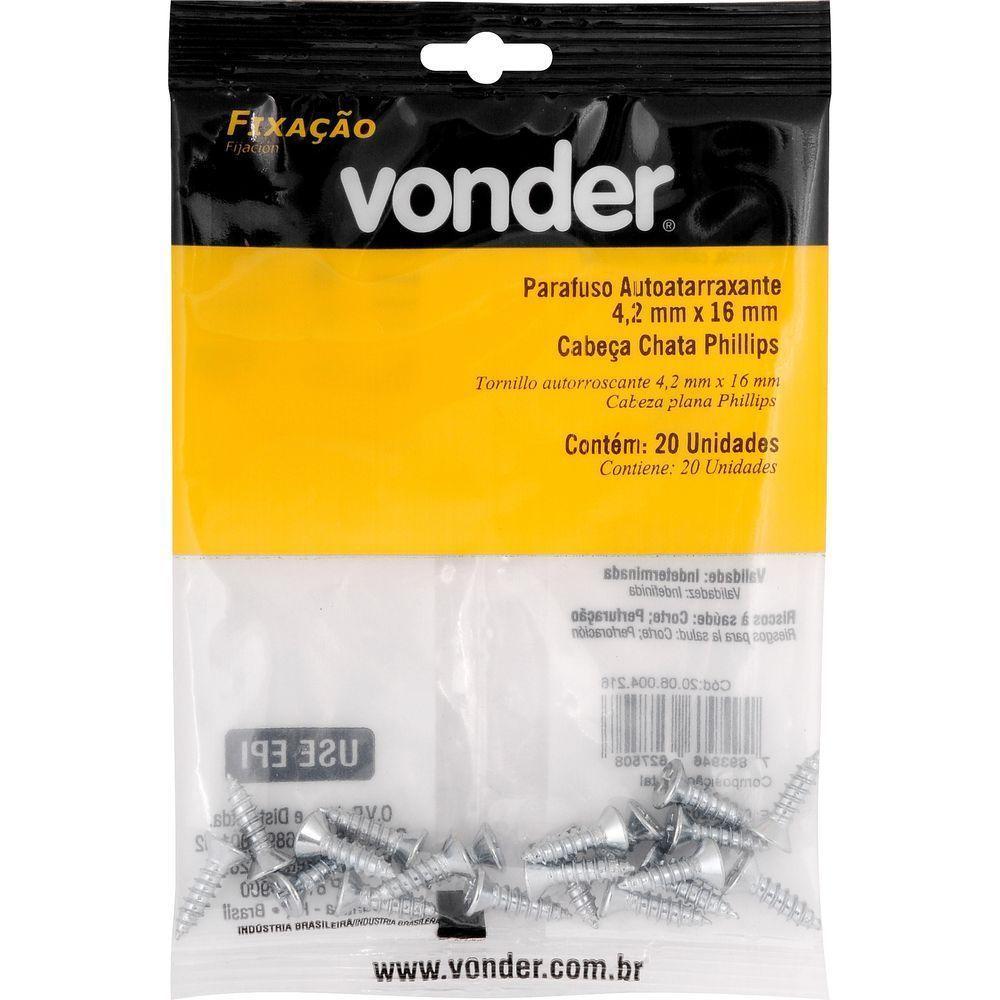 Parafuso Autoatarraxante 4,2x16 Phillips C/ 20 Peças Vonder - 3
