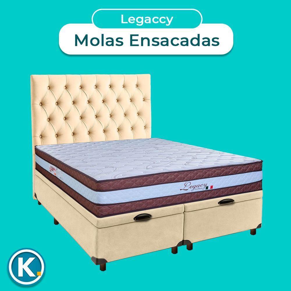 Cama + Bau Blindado E Colchão Molas Ensacadas Queen - Legaccy Paropas + Cabeceira - 3