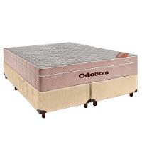 Conjunto Cama Box Perola Queen + Colchão Molas Ensacadas Airtech Ortobom - 1