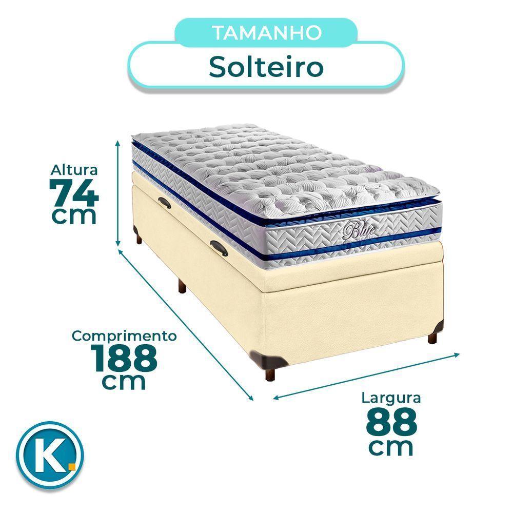 Colchão Solteiro Molas Ensacadas + Bau Blindado - Blue Paropas - 5